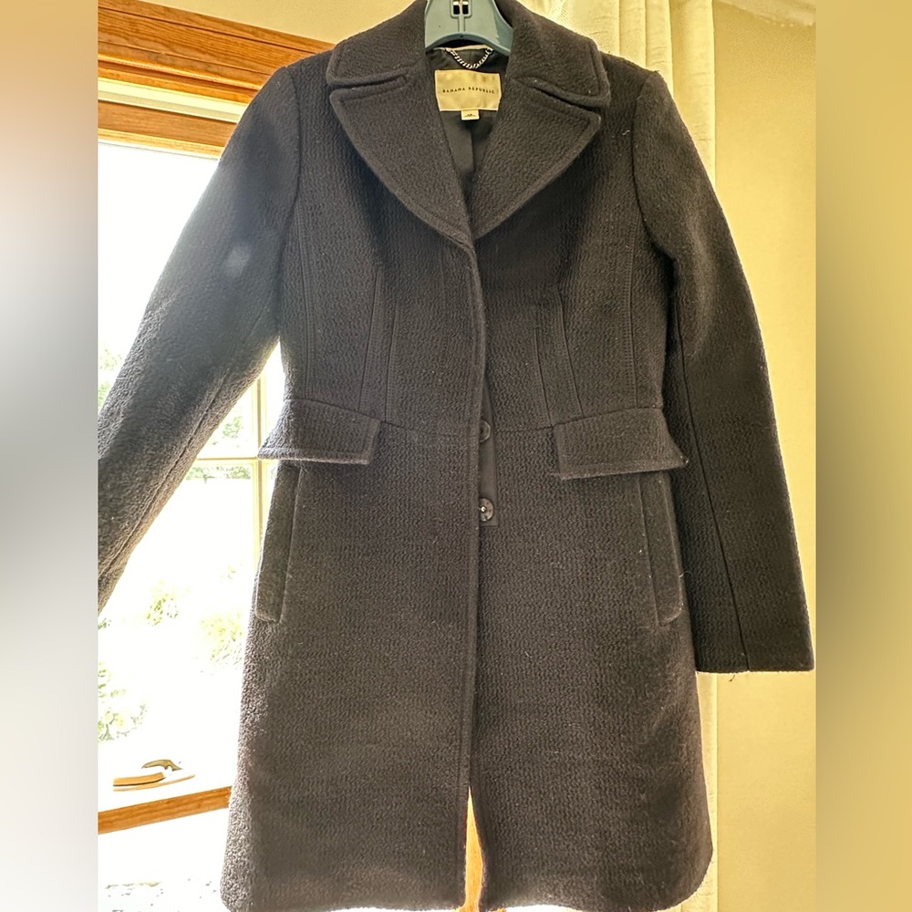 Banana Republic long black coat